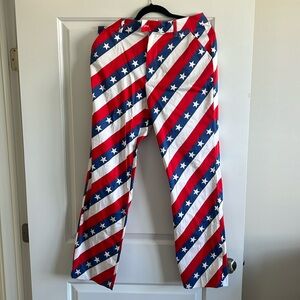 Royal and Awesome American flag golf pants